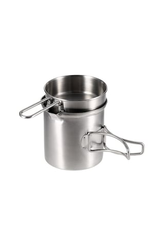 Tongxida Kamp Ve Doğa Etkinlikleri İçin Paslanmaz Çelik Tek Tencere - Taşınabilir Saklama Çantasıyla Gri Gümüş