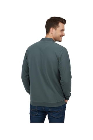 Dynamo Erkek Büyük Beden Polo Yaka Cepli Selanik Sweatshirt Bgl-st04925 Yeşil
