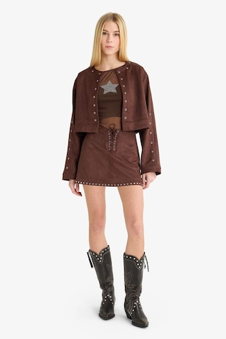 Defacto Coool Crop Süet Ceket G2625ax25aubn142 Kahve-bn142
