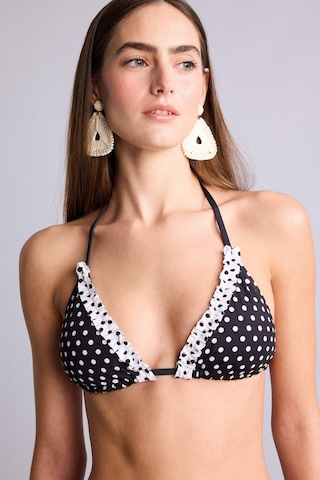 Defacto Regular Fıt Puantiyeli Siyah Bikini Üstü G4000ax26smbk81 Siyah-bk81