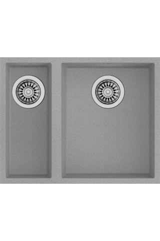Teka Square 560 Tg Çift Hazneli Tezgahaltı Tegranite Eviye - Stone Grey - 115260030