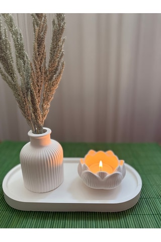 Bernami Biblo Pinterest Dekoratif Pampas Iskandinav Mini Kuru Çiçek Vazosu Ve Lotus Tealight Mumluk Set