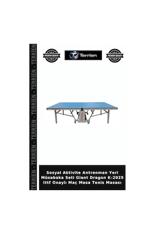 Sosyal Aktivite Antrenman Yeri Müsabaka Seti Giant Dragon K-2025 Ittf Onaylı Maç Masa Tenis Masası