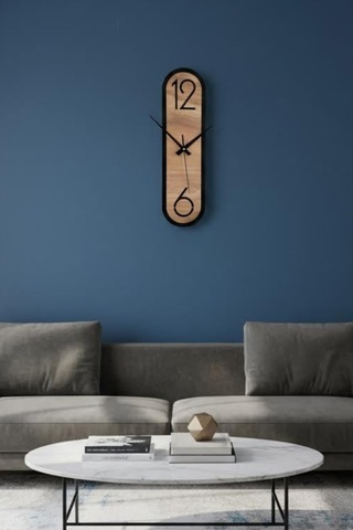 Dekoratif Ahşap Dikey Duvar Saati Modern Minimalist Sessiz Mekanizmalı Salon Ofis 18x50cm