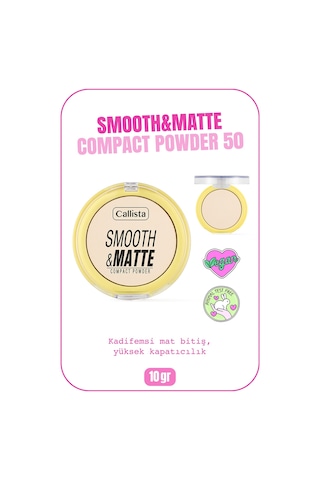 Smooth & Matte Compact Powder Mat Bitişli Toz Pudra - 50 Nude Ivory