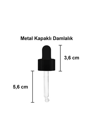Lexroo 20 Ml Metal Kapaklı Damlalık Dropper Şişesi Serum 20 Cc Cam Şişe 6 Adet Çok Renkli
