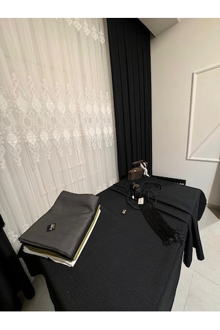 Nivemeshome Siyah 140x220 Keten Masa Örtüsü Siyah