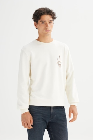 Lee Erkek Baskılı Sweatshirt Ecru Ecru