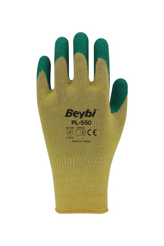 Beybi Pl550 Polyester Örme Lateks Yeşil Iş Eldiveni 12 Çift