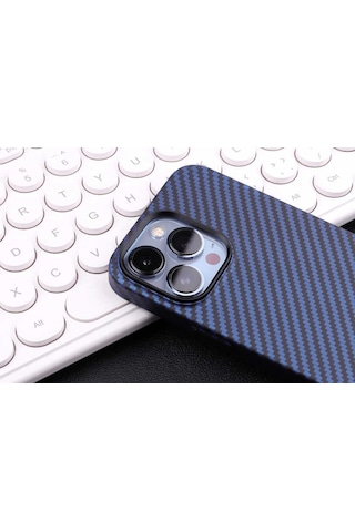 Apple Uyumlu iPhone 13 Pro Kılıf Karbon Fiber Tasarımlı Zore Karbono Kapak Siyah