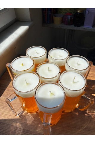 Bira Mum Dekoratif Mum Bira Sarı