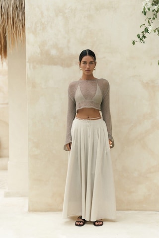 Mai Collection Mai Studios Co. Daisy Vizon İnce Triko Crop Vizon