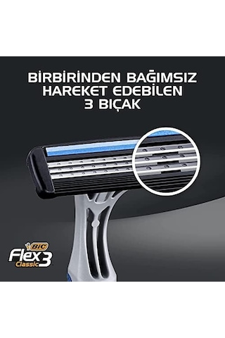 Bıc 3 Erkek Tıraş Bıçağı 6&apos Lı Blister 3 Bıçak , Birbirinden Bağımsız Hareket Edebilen 3 Bıçak, Oynar Başlık, Aloe İle Zenginleştirilmiş Kayganlaştırıcı Jel Şerit