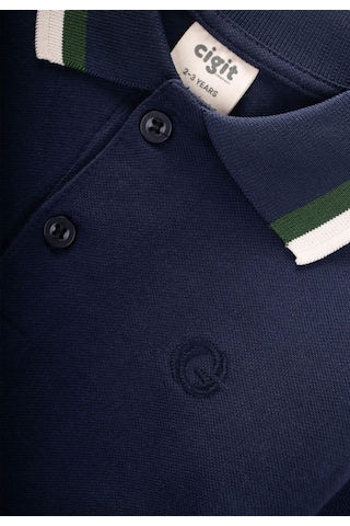 Uzun Kollu Polo Yaka T-shırt 2-14 Yaş Lacivert Lacivert