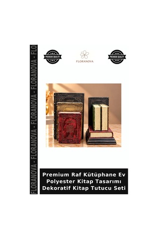 Premium Raf Kütüphane Ev Polyester Kitap Tasarımı Dekoratif Kitap Tutucu Seti