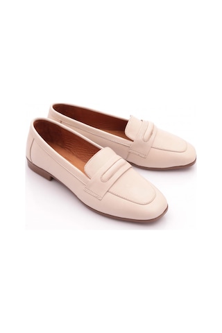 Dgn 5009 Kadin Loafer Ayakkabi Krem