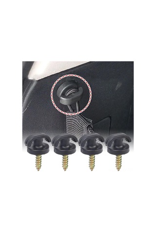 Monyee Otomobil Bagajlık Kancası, Evrensel Bagaj Ağı Takımı, Suv/off-road Uyumlu, Gürültüyü Azaltır, 4 Adet Abs Plastik, 38x25mm, Sıkma Montajlı