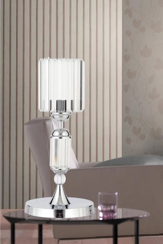 İstanbul Avize Kristal Taşlı Gümüş Kasalı Y-15 Gümüş Taş Kafalı Abajur