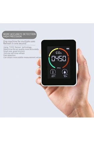 Geeksen Lcd Arka Aydınlatmalı Co2 Ölçer Tvoc Sensörleri İç Mekan Karbondioksit Co2 Konsantrasyon Dedekt A