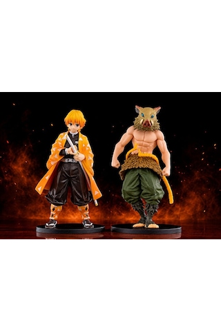 Demon Slayer Zenitsu Agatsuma & Inosuke Hashibira 2'li Anime Figür Seti 15 Cm