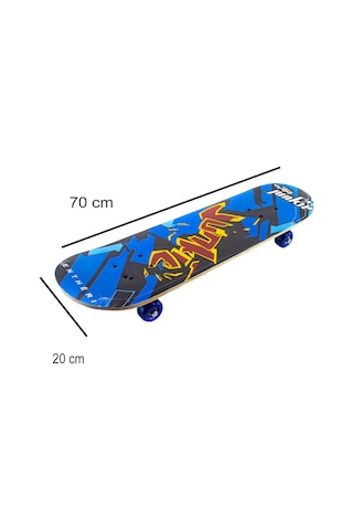 Kaykay 70 cm 4 Tekerlekli Ahşap Metal Bağlantılı Silikon Teker Çok Renkli
