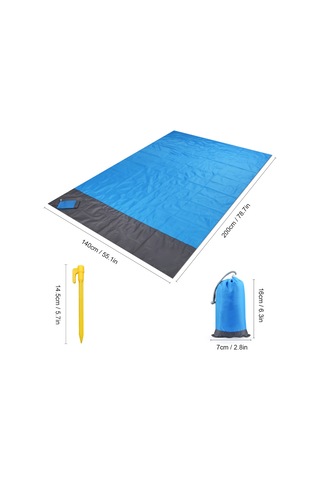 Tenfowee Mütekrifatlı Dış Mekan Battaniyesi: Su Ve Yırtılmaya Dayanıklı, Güneşlik/çadır Olarak Kullanılabilir, Mavi/gri, 2x1.4m - Kamp/piknik/plaj İçin Çok Renkli