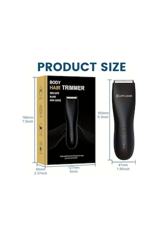 Dashanshop Cdh002jp Black Clıpclean Erkek Dual Baslikli Kasik Ve Vucut Trimmeri Skinsafe Teknolojili Islak Kuru Usb Sarjli Led Aydinlatmali Hassas Bolgeler Icin