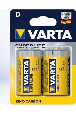 Varta 2020 Superlife R20 Büyük Boy D Pil 2'li