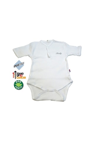 Bebeciti Sema Baby Yarım Kol Kaşkorse Badi (Body) - Beyaz 18-24 Ay Beyaz