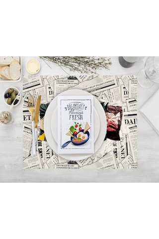 Superman Kumaş Amerikan Servis 4'lü Set 35x50cm Warner Bros Lisanslı Ürün, Keten Kumaş Çok Renkli