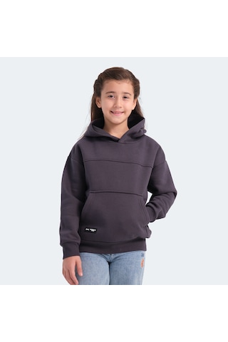 Slazenger LENE Çocuk Kapüşonlu Cepli Koyu Gri Sweatshirt