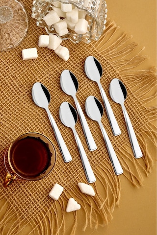 Cooker 6'lı Milas Paslanmaz Çelik Ve Kararmaz Milas Çay Kaşığı Seti Ckr2182 Çelik