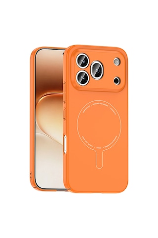 Honor 600 Pro 5g Kılıf M-safe Şarj Özellikli Kamera Korumalı Sert Pc Elio Kapak Turuncu