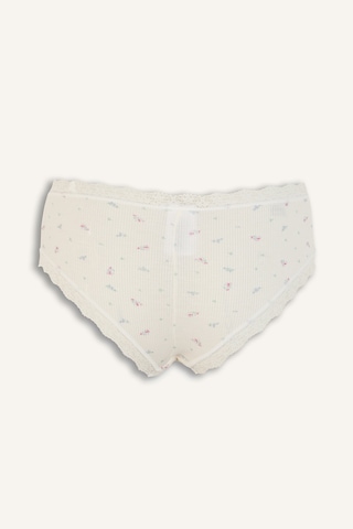 Defacto Dantel Ve Fiyonk Detaylı Ribana 2li Slip Külot I4000ax26auer98 Ekru-er98