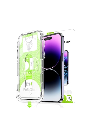 & Aksesuar Apple İphone Xs Max-11 Pro Max İle Uyumlu Cam Ekran Koruyucu Kolay Kurulum Aparatlı Tam Uyumlu Glass Full Cover
