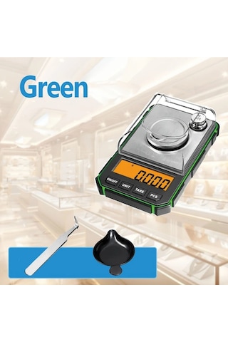 Dashanshop 1 Adet Yüksek Hassasiyetli Dijital Cep Terazisi Green Color 50g Kapasite 0001g Çözünürlük Aydınlatmalı Lcd Ekran Hafif Taşınabilir Mücevher Toz İlaç Kullanımı İçin -