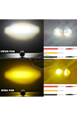 Baykuş Sis Farı Çift Renk Sarı-beyaz Araç Motosiklet Off Road Led Lamba Delici Yayıcı Projekt Metal Arazi Çalışma LED Far 41618078
