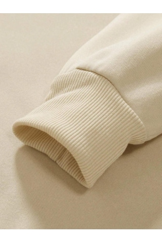 Erkek Siyah Dikey Baskılı Oversize Bisiklet Yaka Eşofman Takımı 001