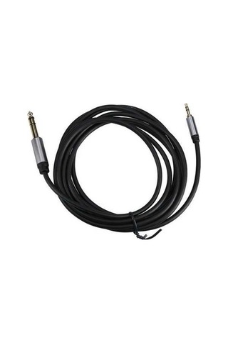 Besthome1 3.5-6.5mm Erkek-erkek Altın Kaplı Ses Kablosu, 3m, Siyah, Uyumlu