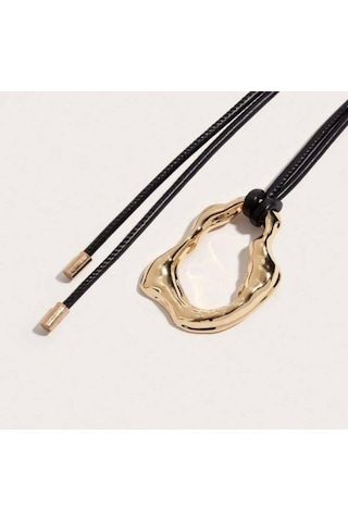 Öznora Modern Tasarım Gold Tokalı İp Kemer Kadın Bel Kemeri Siyah