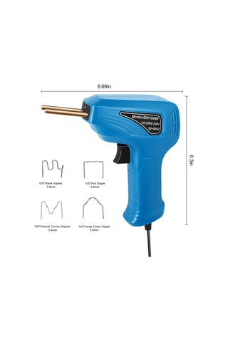 Vkemall Plastik Tampon Tamir Makinesi 100w Led Işıklı Bakır Ayna 4 Tip Çiviyle Oto Tamir Kaynağı Mavi 220v Euro Şarjı