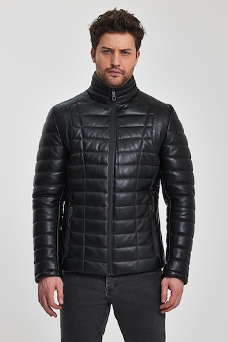 Dennis Siyah Deri Mont 001