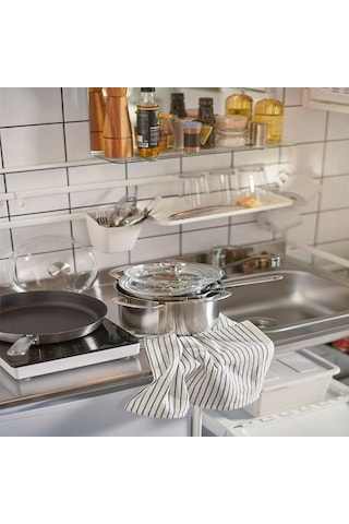 Ikea Hemkomst Tencere Ve Tava Seti 2-3-5 L 28 Cm Krom 7 Parça