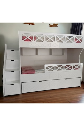 Cordoba Tamamı Mdf Lake Boyalı Yavrulu 3 Lü Ranza B