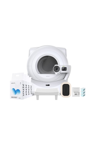 Petkit Purobot Ultra Akıllı Kedi Tuvaleti + Erken Teşhis Kedi Kumu + Çöp Poşeti + N60 Koku Giderici + Basamak