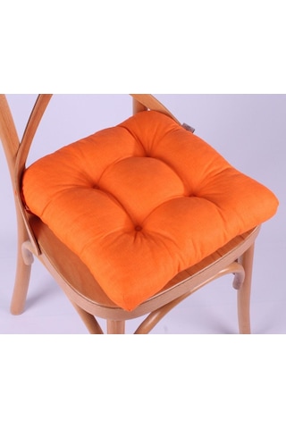 Altınpamuk Altınpamuk Lina Pofidik Turuncu Sandalye Minderi Özel Dikişli Bağ
