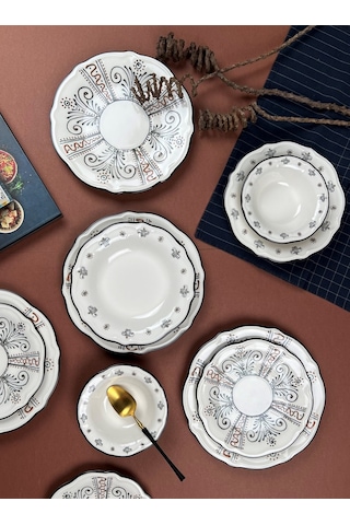 Porser Helen Yemek Takımı 6 Kişilik 24 Parça Fly24ykprs1058 Çok Renkli