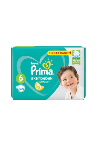 Prima Pampers Fırsat Paketi Extra Large Bebek Bezi 13-18 KG 6 Beden 3 x 40 Adet 3'lü