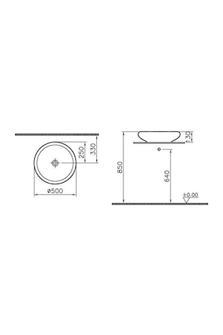 VitrA Istanbul 4522B403-0016 Çanak Lavabo. 50CM. Beyaz