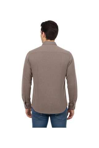 Raymons Erkek Spor Silim Fit Dokuma Gömlek Bgl-st04946 Vizon